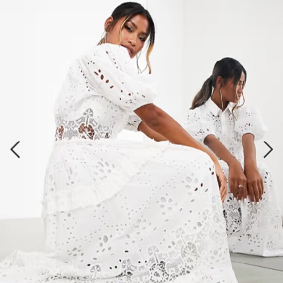 ASOS EDITION white eyelet dress - Picture 4 of 7
